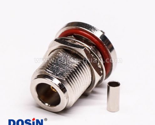 34 N型直母头穿墙压接式接线连接器带防水圈