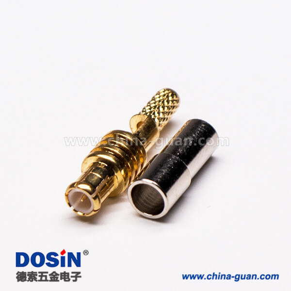 4 MCX连接器直式公头镀金开天窗压接式连接器