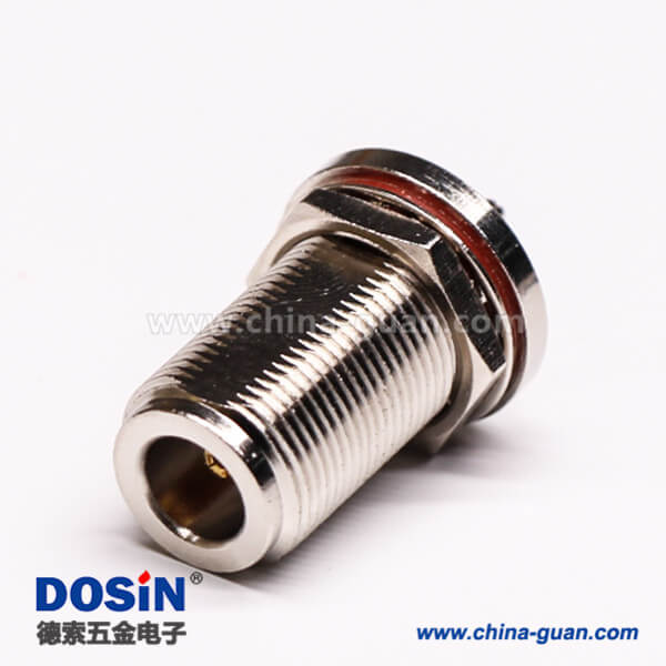 43 n型防水接头母头180度穿墙压接式接同轴线缆