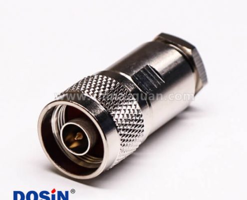 44 rf射频同轴连接器直式公头180度螺母锁紧式接线