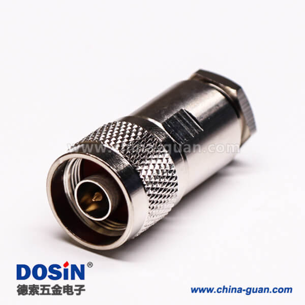 44 rf射频同轴连接器直式公头180度螺母锁紧式接线