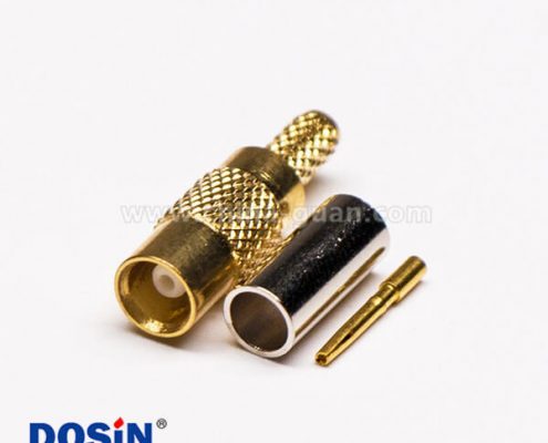 5 MCX接口公头直式同轴连接器压接式接线