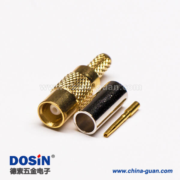 5 MCX接口公头直式同轴连接器压接式接线