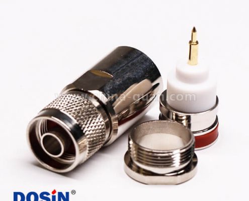 51-2 N同轴连接器公头直式螺母锁紧接线