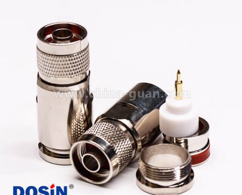 51-3 N同轴连接器公头直式螺母锁紧接线