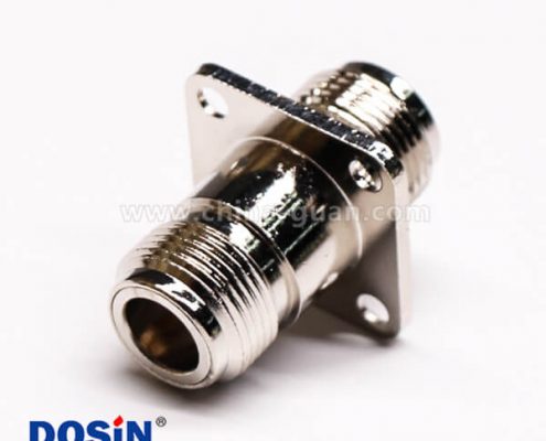 55-1 N头法兰式连接器直式母头转接头四孔法兰