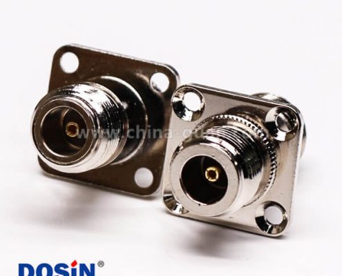 55-2 N头法兰式连接器直式母头转接头四孔法兰