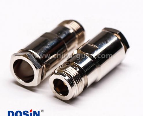 57-3 专业射频同轴连接器N型直式母头母针螺母锁紧