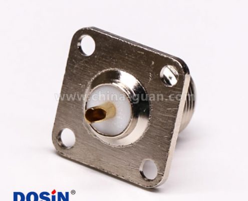 58-1 带法兰连接器母端N头直式四孔法兰焊接式