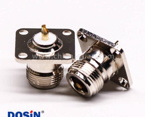 58-2 带法兰连接器母端N头直式四孔法兰焊接式