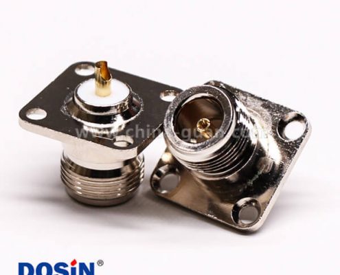 58-3 带法兰连接器母端N头直式四孔法兰焊接式