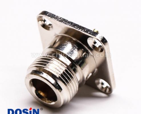 58 带法兰连接器母端N头直式四孔法兰焊接式