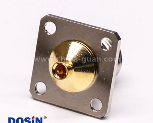 59-1 N型连接器焊接接同轴线缆直式母头四孔法兰