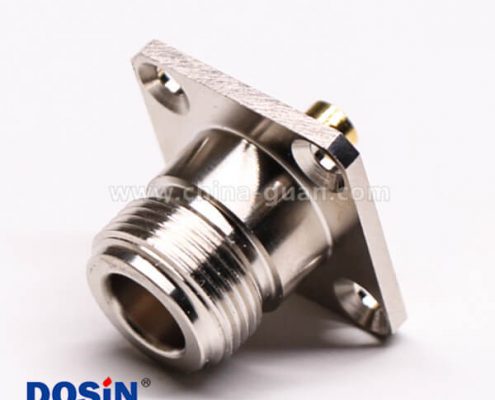 59 N型连接器焊接接同轴线缆直式母头四孔法兰
