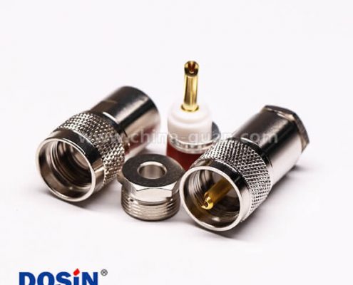 7-3 uhf公头连接器同轴接线缆直式金针UHF-50KY