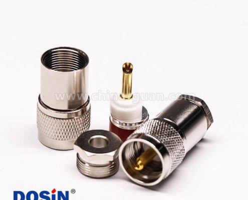 7-4 uhf公头连接器同轴接线缆直式金针UHF-50KY