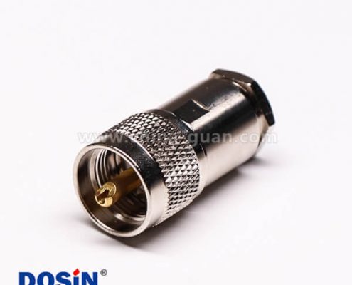 7 uhf公头连接器同轴接线缆直式金针UHF-50KY