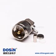 8 uhf公头弯式金针UHF-C-JW3压接同轴线缆