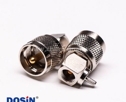 8-2 uhf公头弯式金针UHF-C-JW3压接同轴线缆