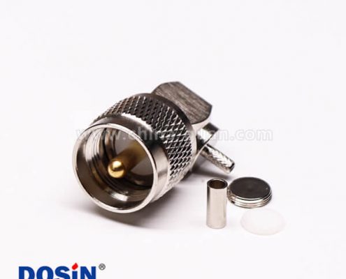 8 uhf公头弯式金针UHF-C-JW3压接同轴线缆