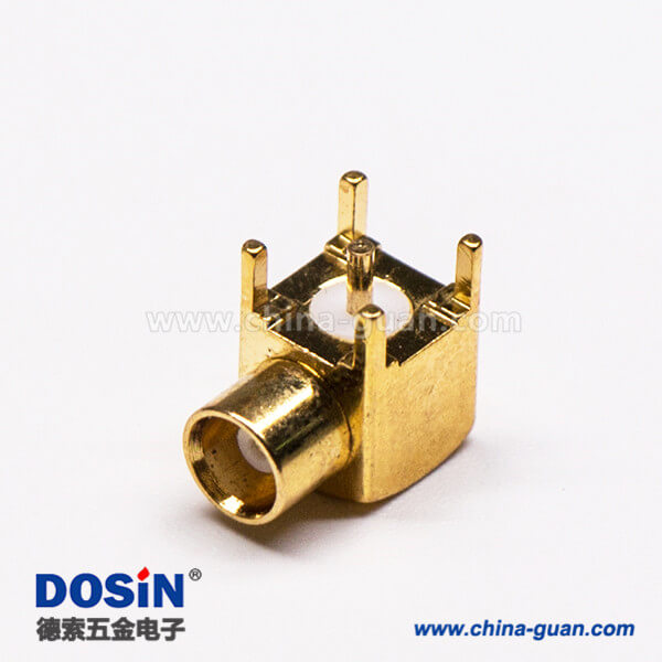 9 MCX母头弯式射频同轴连接器插PCB板