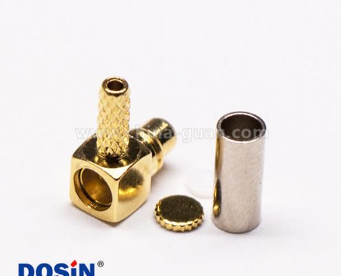 10-1 MMCX弯公头镀金压接式射频同轴线缆