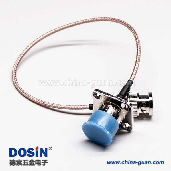 17 BNC公头转N型母头四孔法兰直式组装线材