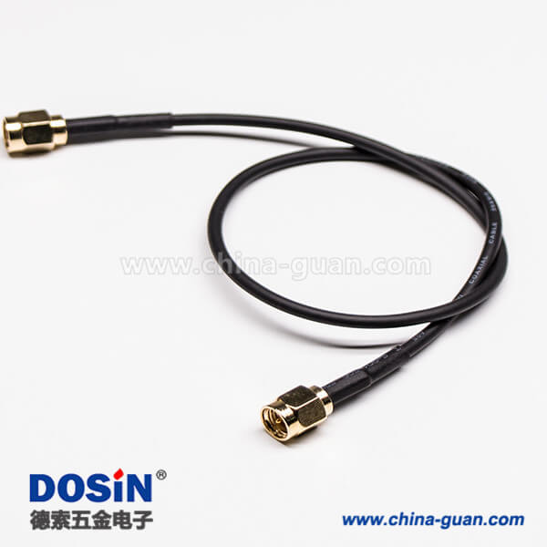19 SMA公转SMA公头直式180度黑色同轴线组装线材