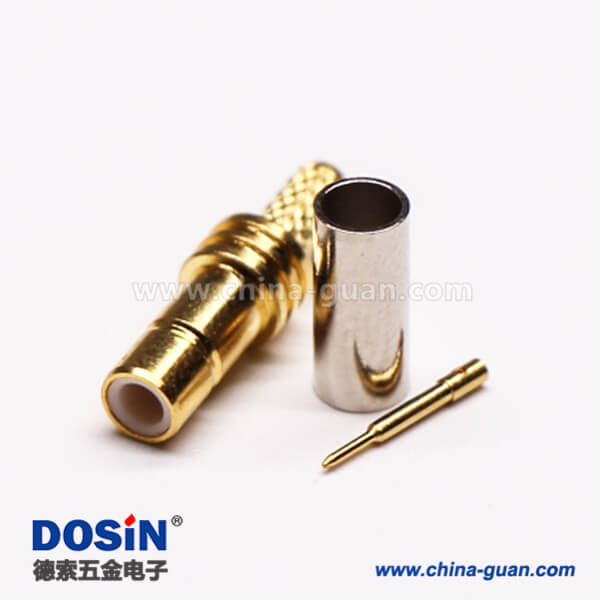 2 smb连接器直式母头压接式接同轴线缆