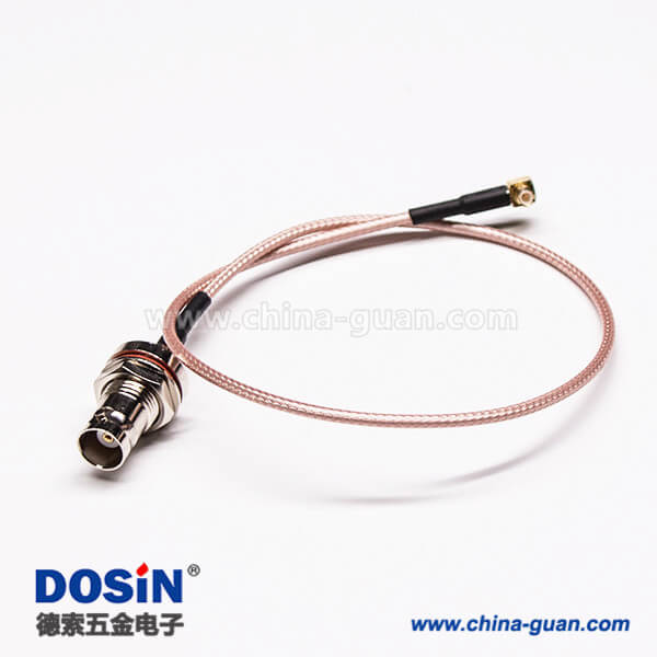 23 BNC头同轴线母头直式防水前锁穿墙转MCX弯式公头