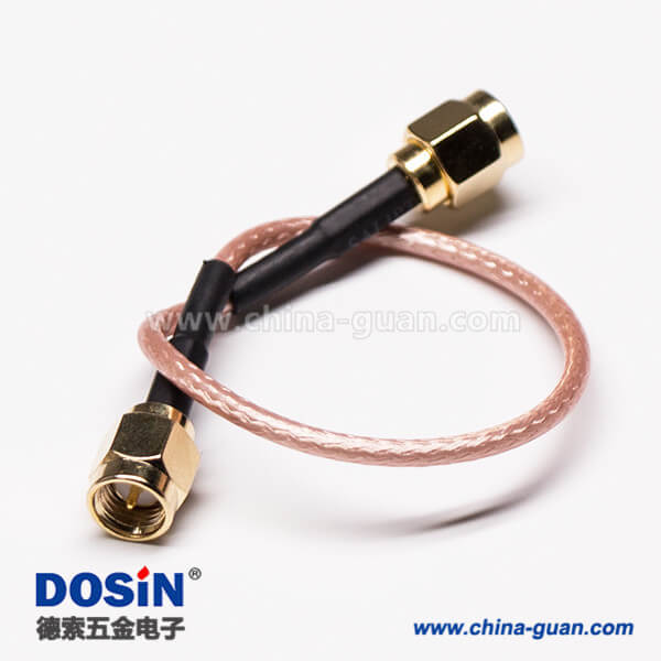 25 射频线SMA公头直式转SMA公头180度组装线材