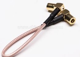 SMB线缆弯式公头转SMB公头90度组装线材压接