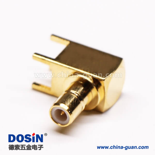6 弯头SMB连接器母头镀金插板接PCB板