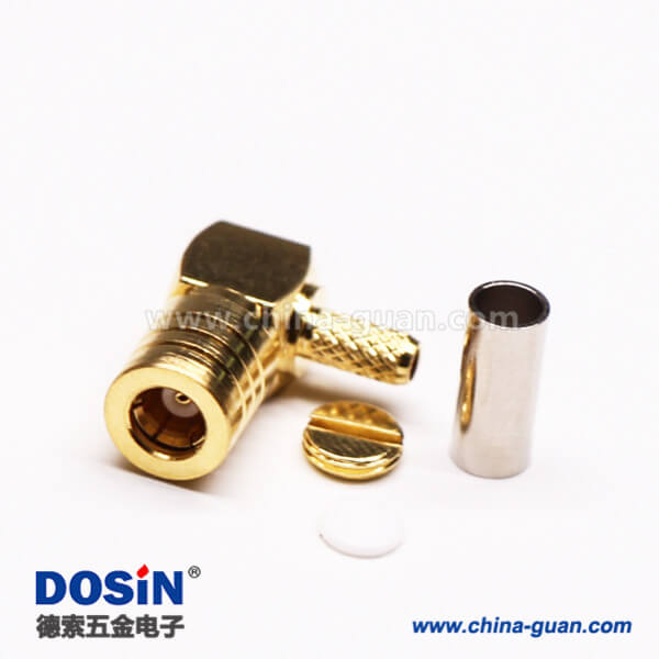 8 连接器SMB公头弯式90度压接接线镀金