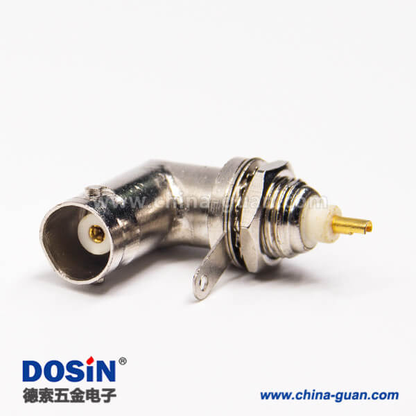 90度弯母头 bnc90度弯头连接器母头穿墙面板安装焊接接线