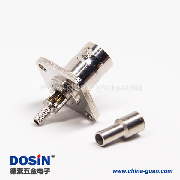 法兰型bnc接头接线方式母头直式压接式接线