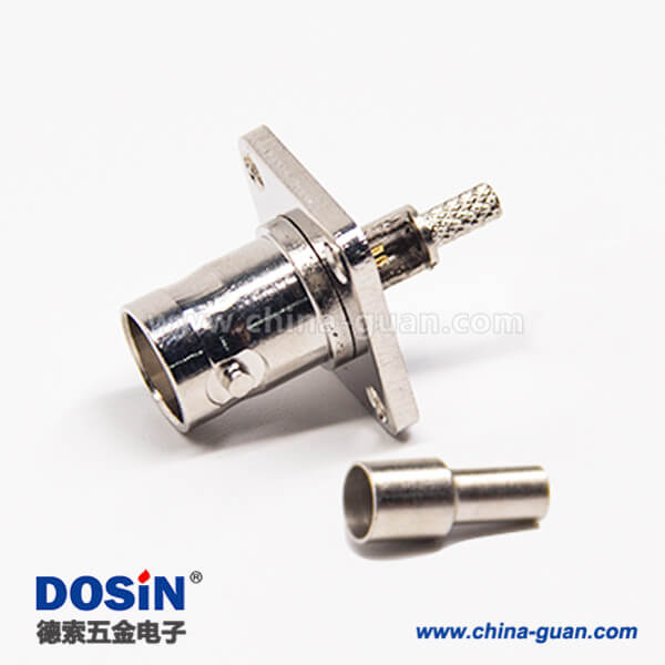 法兰型bnc接头接线方式母头直式压接式接线