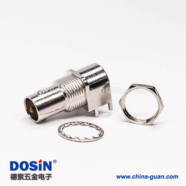 36 弯脚bnc连接器母座穿墙式插PCB板