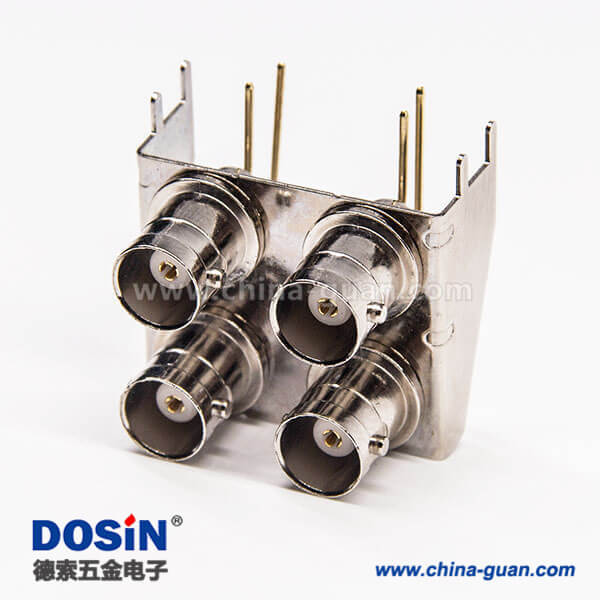 45 插板bnc母头2*2弯式连接器接PCB板