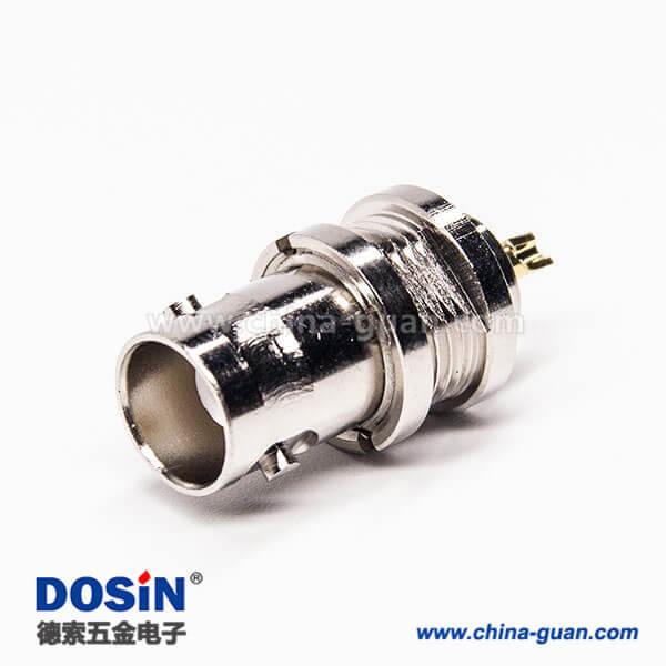 52 bnc接线母头连接器直式180度穿墙焊接式接线