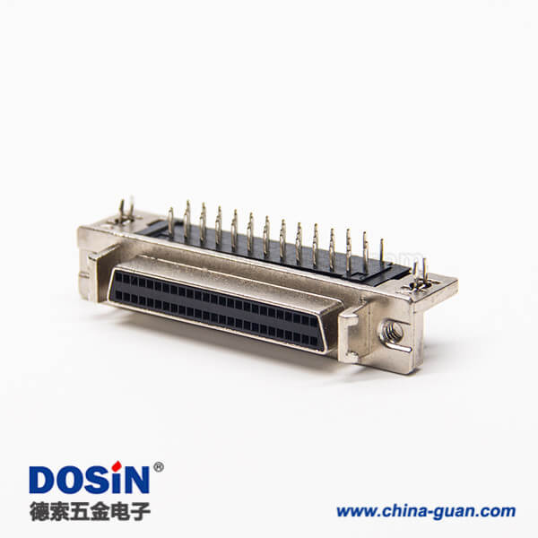 1 scsi50p连接器弯式90度母头插PCB板