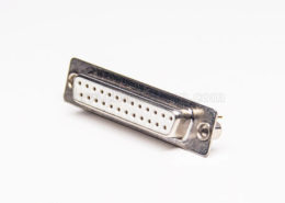 热卖D SUB 25pin连接器直式母头铆合式穿孔接PCB板