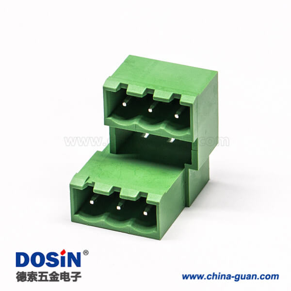 12 绿色端子座穿墙式端子免焊面板对接PCB连接器公母座对插拔铜