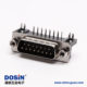 D-Sub15连接器插座公头弯式90°黑胶铆锁接PCB板