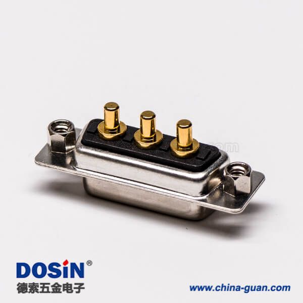 32-2 大电流db3w3母座180°焊板铆锁接PCB板混合型连接器