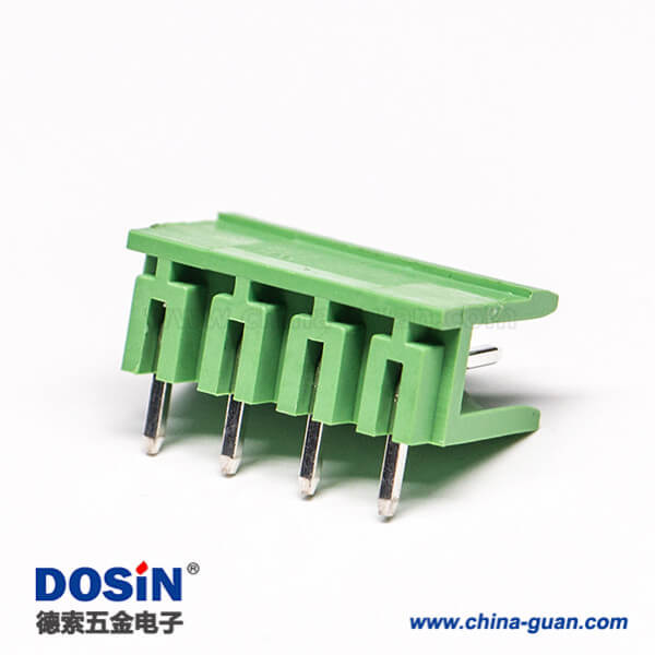 37 绿色弯端子4芯弯式穿孔式绿色PCB板插拔式接线端子