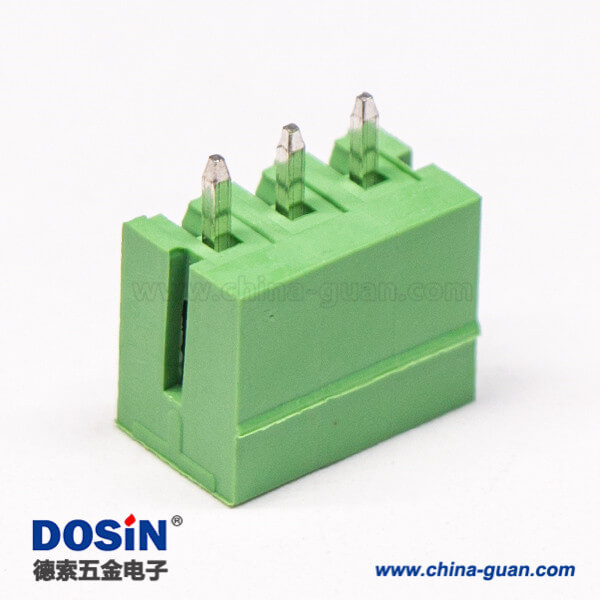 56 直弯针PCB接线端子3芯直式180度穿孔PCB板安装绿色端子