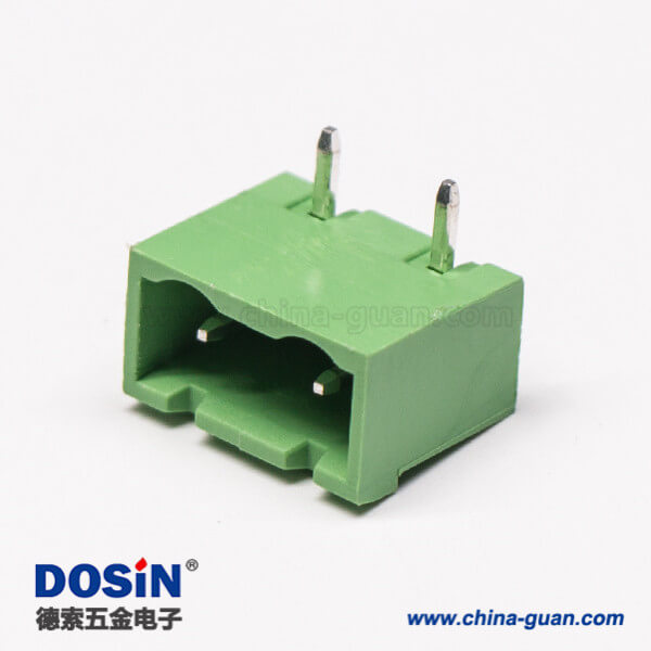 58 直弯针PCB接线端子2芯弯式穿孔PCB板绿色接线端子