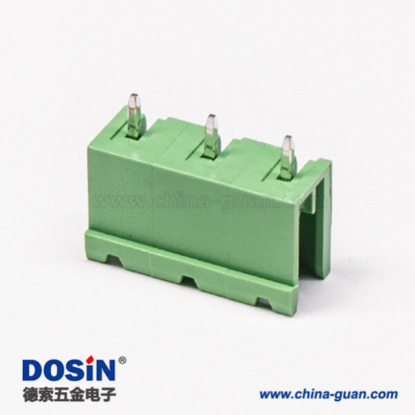 92 插拔式PCB接线端子3芯直式穿孔绿色端子插拔式