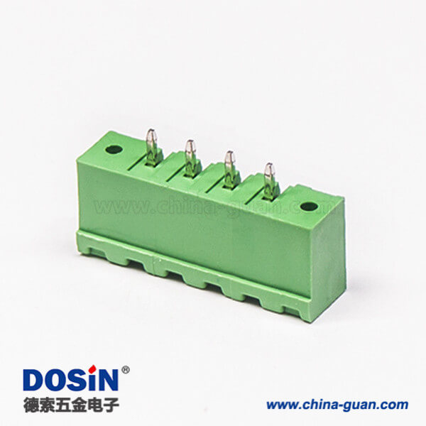 93 插拔式接线端子连接绿色穿孔直式插板2孔法兰安装